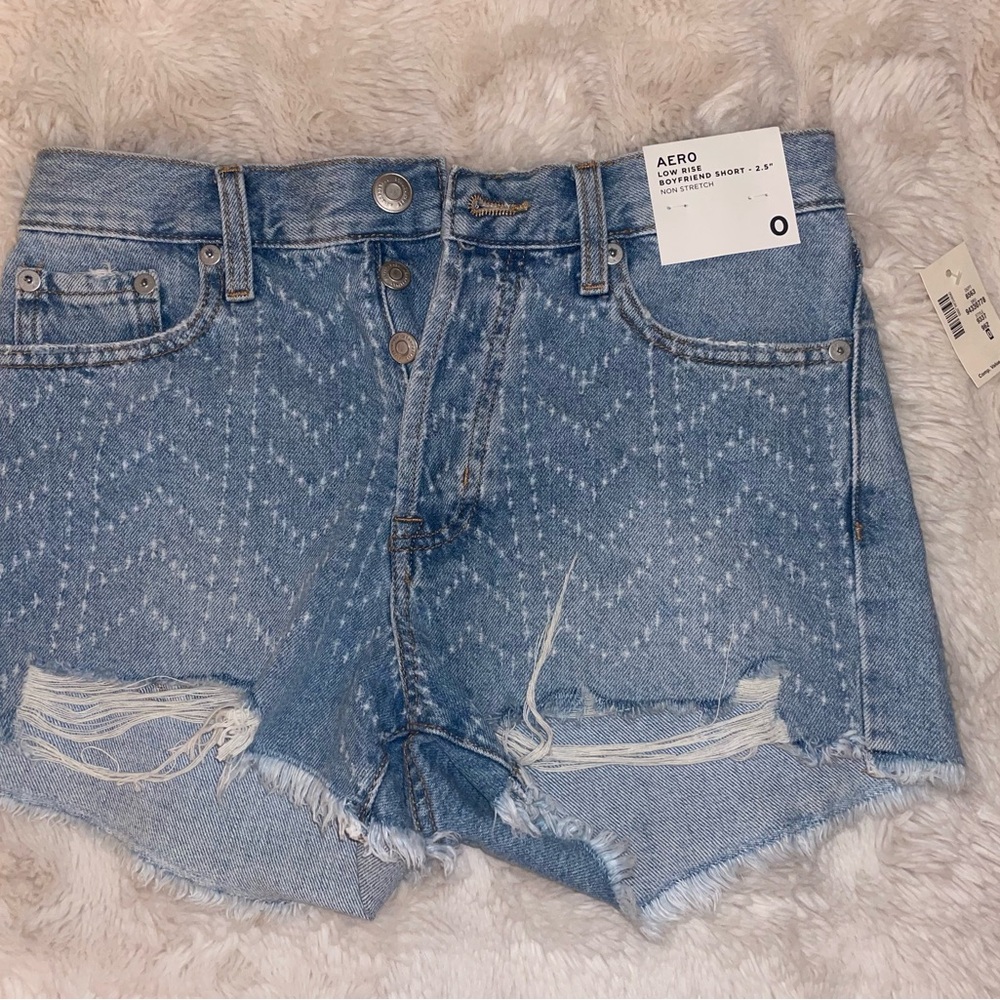 Aeropostale Women's Low Rise Boyfriend Short in Blue - 2.5”